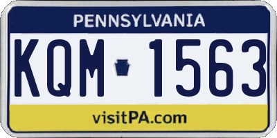PA license plate KQM1563