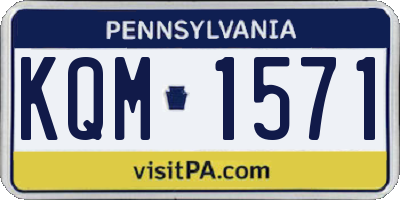 PA license plate KQM1571