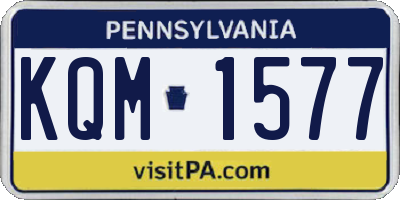 PA license plate KQM1577