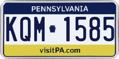 PA license plate KQM1585