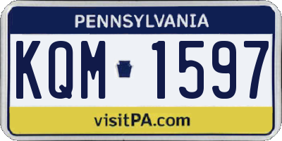 PA license plate KQM1597