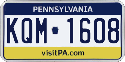 PA license plate KQM1608