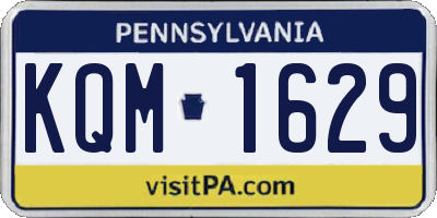 PA license plate KQM1629