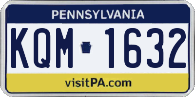 PA license plate KQM1632