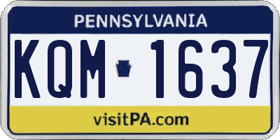 PA license plate KQM1637