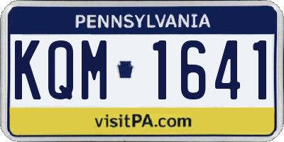 PA license plate KQM1641