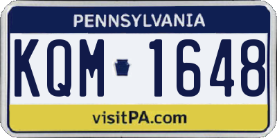 PA license plate KQM1648