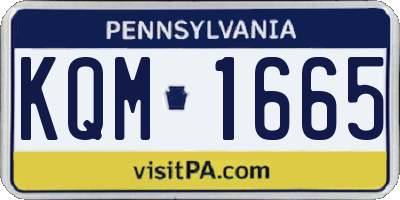 PA license plate KQM1665