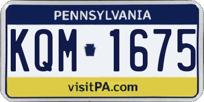 PA license plate KQM1675