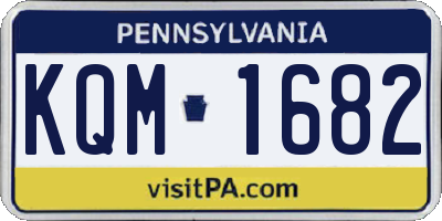 PA license plate KQM1682