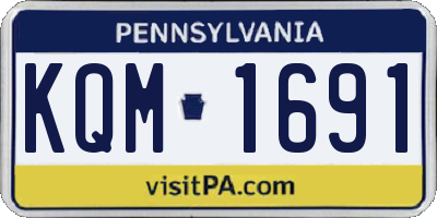 PA license plate KQM1691