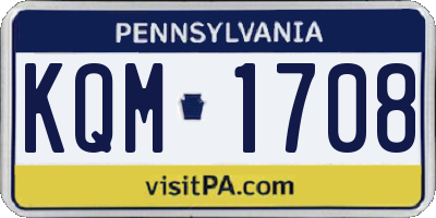 PA license plate KQM1708