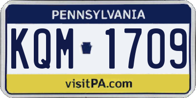 PA license plate KQM1709