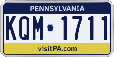 PA license plate KQM1711