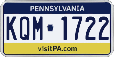 PA license plate KQM1722