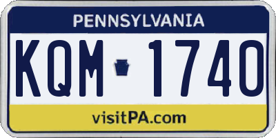 PA license plate KQM1740