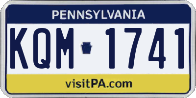 PA license plate KQM1741