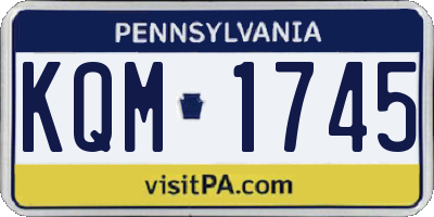 PA license plate KQM1745