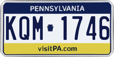 PA license plate KQM1746