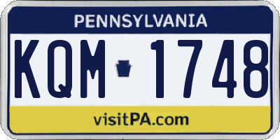 PA license plate KQM1748