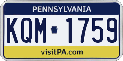 PA license plate KQM1759