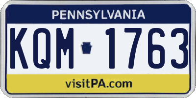 PA license plate KQM1763