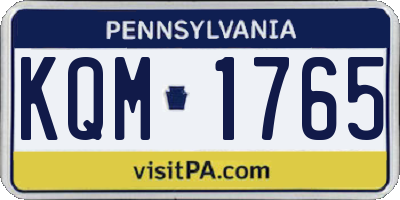 PA license plate KQM1765