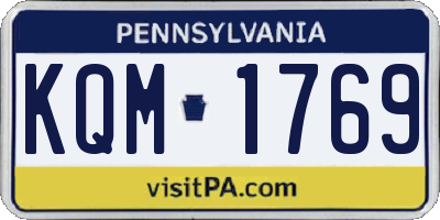 PA license plate KQM1769