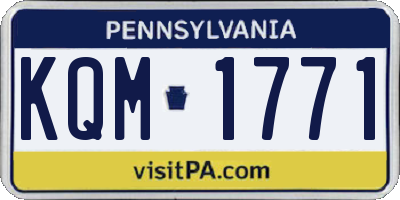 PA license plate KQM1771