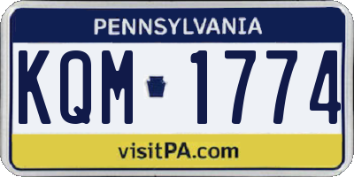 PA license plate KQM1774