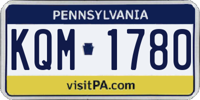 PA license plate KQM1780
