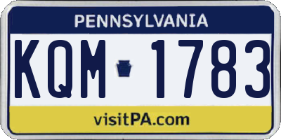 PA license plate KQM1783