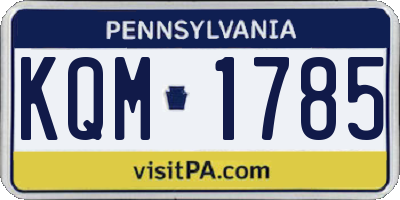 PA license plate KQM1785