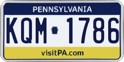PA license plate KQM1786