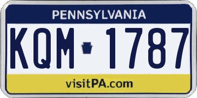 PA license plate KQM1787