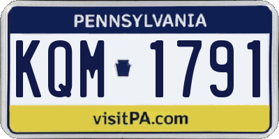 PA license plate KQM1791