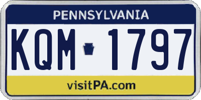 PA license plate KQM1797