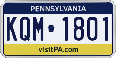 PA license plate KQM1801