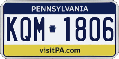 PA license plate KQM1806