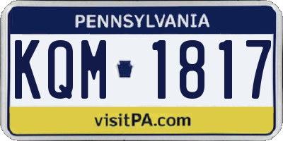 PA license plate KQM1817