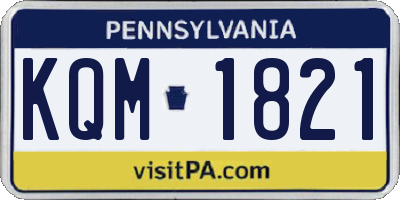 PA license plate KQM1821