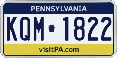 PA license plate KQM1822