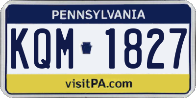 PA license plate KQM1827