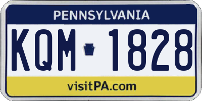 PA license plate KQM1828
