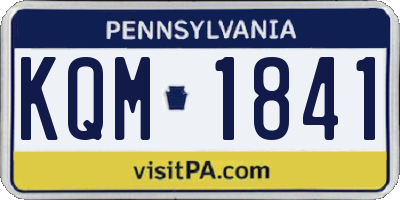 PA license plate KQM1841