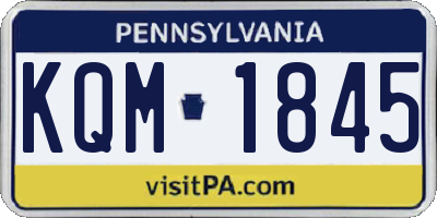 PA license plate KQM1845