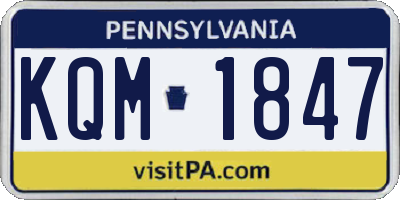 PA license plate KQM1847