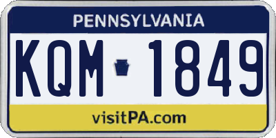 PA license plate KQM1849