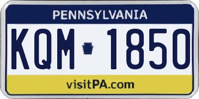 PA license plate KQM1850