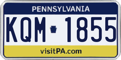 PA license plate KQM1855